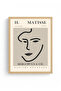Minimalist Face Pattern Painting with Natural Wooden Frame - Pastel |   Huhu1118 - Single Table Natural Wood Frame - 2