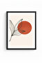 Minimal Leaf Pattern Painting with Black Wooden Frame - Vibrant Tones |   Huhu1039 - Single Table Black Frame - 2