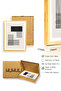 Natural Wood Framed Minimal Line Art Patterned Painting - Abstract |   Huhu1566 - Single Table Natural Wood Frame - 3