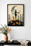 Natural Wood Framed Floral Pattern Painting - Abstract |   Huhu1257
