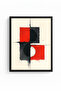 Natural Wood Framed Abstract Geometric Pattern Painting - Vibrant Tones |   Huhu1234 - 2