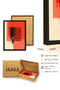 Natural Wood Framed Abstract Red Patterned Painting - Vibrant Tones |   Huhu1199 - 3