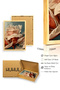 Natural Wood Framed Floral Pattern Painting - Pastel Tones |   Huhu1273 - Single Table Natural Wood Frame - 3
