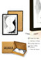 Black Wooden Framed Abstract Minimalist Painting - Black-White |   Huhu1222 - Single Table Black Frame - 3
