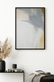 Natural Wood Framed Abstract Patterned Painting - Pastel Tones |   Huhu1329