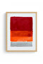 Natural Wood Framed Abstract Color Blocks Painting - Vibrant Tones |   Huhu1451 - Single Table Natural Wood Frame - 2