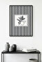 Natural Wood Framed Floral Patterned Painting - Black and White |   Huhu1348
