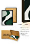 Natural Wood Framed Abstract Patterned Painting - Green and White Tones |   Huhu1011 - 3