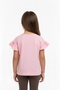 Girl's Printed Crew Neck T-Shirt with Ruffle Sleeves 25008 - 4