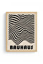 Natural Wood Framed Geometric Patterned Painting - Black-White |   Huhu1099 - 2