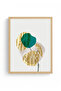 Natural Wood Framed Floral Patterned Painting - Minimal |   Huhu1398 - 2