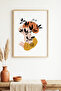Natural Wood Framed Minimal Leaf Pattern Painting - Vibrant Tones |   Huhu1617