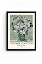 Black Wooden Framed Flower Patterned Painting - Pastel Tones |   Huhu1163 - Single Table Black Frame - 2