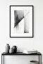 Black Wooden Framed Abstract Minimalist Painting - Black and White |   Huhu1211 - Single Table Black Frame