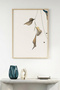 Natural Wood Framed Leaf Patterned Painting - Minimal |   Huhu1293