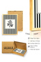 Natural Wood Framed Floral Pattern Painting - Black and White Lines |   Huhu1341 - 3