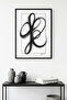 Natural Wooden Framed Minimal Black Patterned Painting - Abstract |   Huhu1202