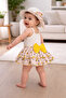 Sweet Baby Girl Lemon Patterned Skirted Set with Hat 3-Piece Combination with Bodysuit Inside
