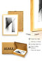 Natural Wood Framed Abstract Minimalist Painting - Black and White |   Huhu1211 - Single Table Natural Wood Frame - 3