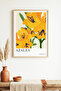 Natural Wood Framed Floral Pattern Painting - Vibrant Tones |   Huhu1589 - Single Table Natural Wood Frame