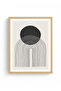 Natural Wood Framed Minimalist Patterned Painting - Abstract |   Huhu1033 - 2