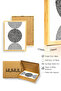 Natural Wood Framed Geometric Patterned Painting - Black and White |   Huhu1584 - Single Table Natural Wood Frame - 3