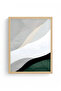 Natural Wood Framed Abstract Patterned Painting - Pastel Tones |   Huhu1064 - 2