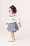 Baby Girl Summer Outfit Set with Sleeve Detail, Muslin Gingham Skirt and Shorts - 2 Piece Set - 5