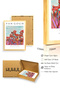 Natural Wood Framed Floral Pattern Painting - Vibrant Tones |   Huhu1155 - Single Table Natural Wood Frame - 3