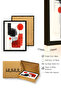 Black Wood Framed Abstract Geometric Pattern Painting - Vibrant Tones |   Huhu1194 - Single Table Black Frame - 3