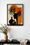 Black Wooden Framed Abstract Painting I Huhu1248 - Single Painting Black Frame