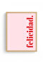 Natural Wooden Framed Minimal Text Painting - Pastel |   Huhu1180 - Single Table Natural Wood Frame - 2