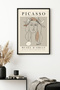 Minimalist Portrait Painting with Black Wooden Frame - Pastel Tones |   Huhu1121 - Single Table Black Frame