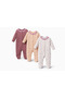 3-Piece Combination Baby Girl Romper Set 100% Cotton Ruffle Collar 3-6-9 Months Newborn - 7