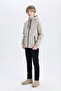 Boy's Stone Lined Water and Windproof Double Zipper Hooded Raincoat & Windbreaker - 4