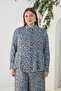 Navy Blue Godeli Patterned Blouse - 3