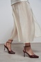 Kahla Burgundy Patent Leather Ankle Strap Open Toe Detail Women's Heeled Shoes - 7
