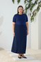Navy Blue Classic Skirt with Pilikaşe Detail - 3