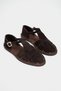 Solto Brown Suede Leather Buckle Detail Flat Sole Women's Sandals - 5