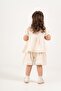 Baby Girl Summer Collared Muslin Set with Lacing - 3