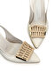 Women's Metal Buckle Detailed Medium Heel Stiletto - 4