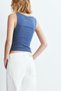 Geniş yaka tank top - 5