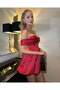 BALLOON SLEEVE SATIN DRESS - 7