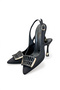 Women's Metal Buckle Detailed Medium Heel Stiletto - 8