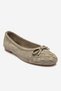 03 Green Suede Genuine Leather Women's Ballerina Shoes - 3