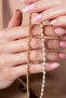Dorika Top and Pearl Detailed Double Gold Bracelet Set - 4