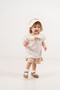 Baby Girl Summer Collar Detailed Muslin Set with Hat as a Gift - 6