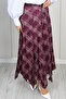 Plaid Asymmetrical Skirt A60689-1 Purple - 4