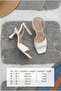 Women's White Patent Leather Ankle Strap Open Toe Summer Heeled Sandals - 3