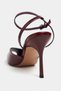 Kahla Burgundy Patent Leather Ankle Strap Open Toe Detail Women's Heeled Shoes - 8